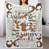 Personalized Western Cowboy Baby Blankets with Name for Boys
